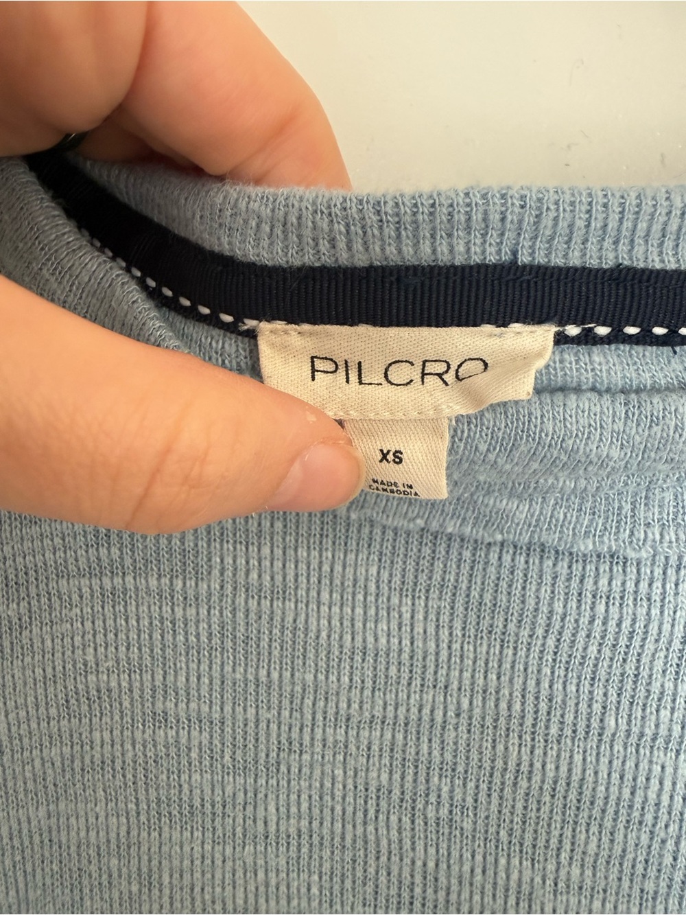 Pilcro Ruffle Raglan Thermal Top-Blue - Picture 4 of 6